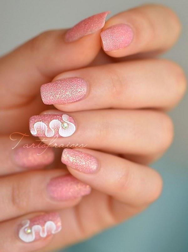 uñas sencillas con diseño 3d