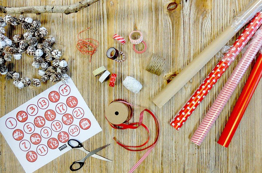 calendario de adviento DIY materiales maisons