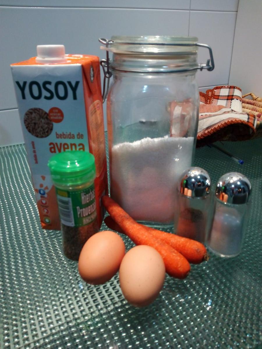 Ingredientes para las tortitas de harina de coco