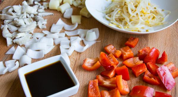 ingredientes chop suey de gambas