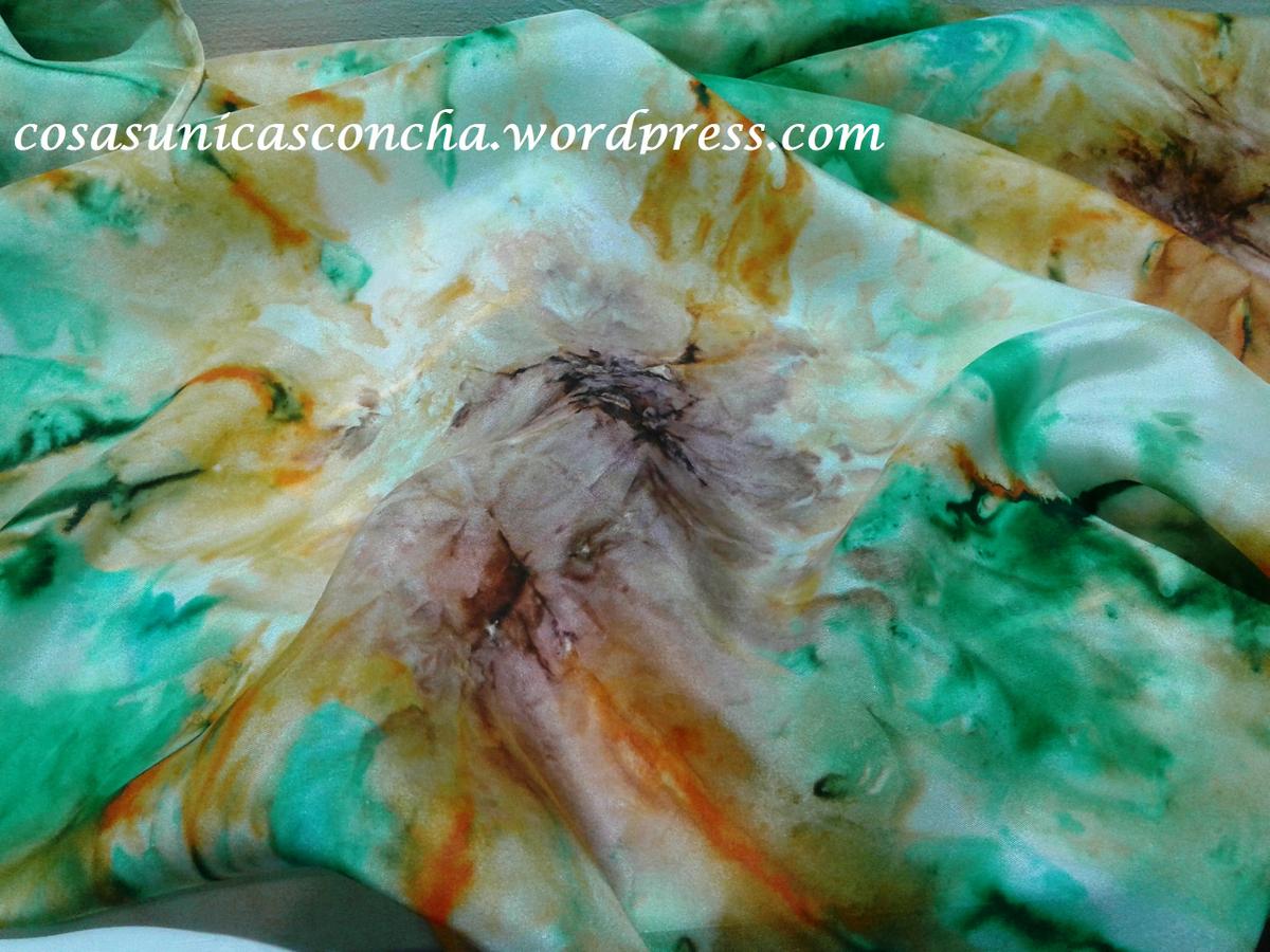 Fular de seda pintado a mano