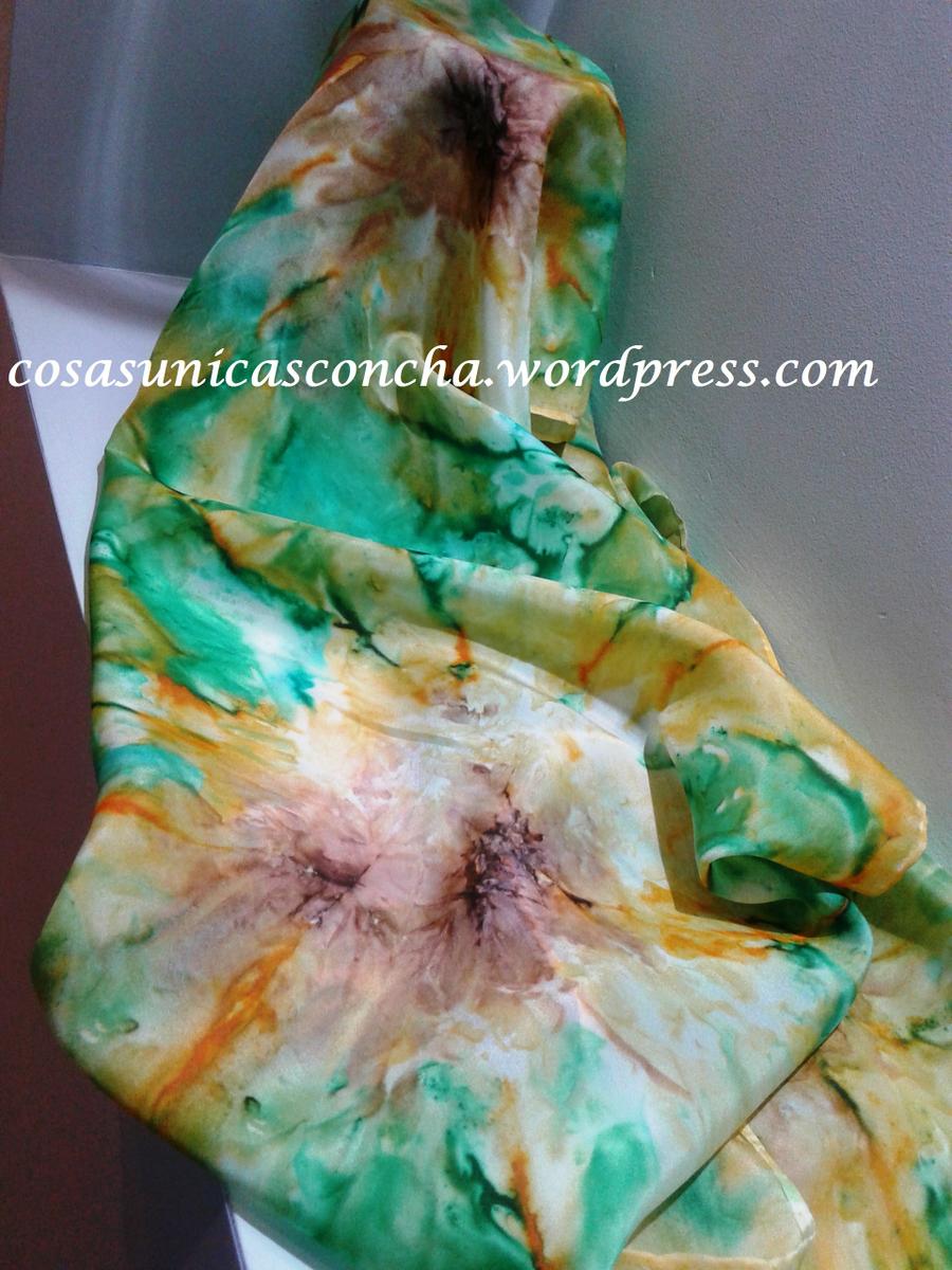 Fular de seda pintado a mano