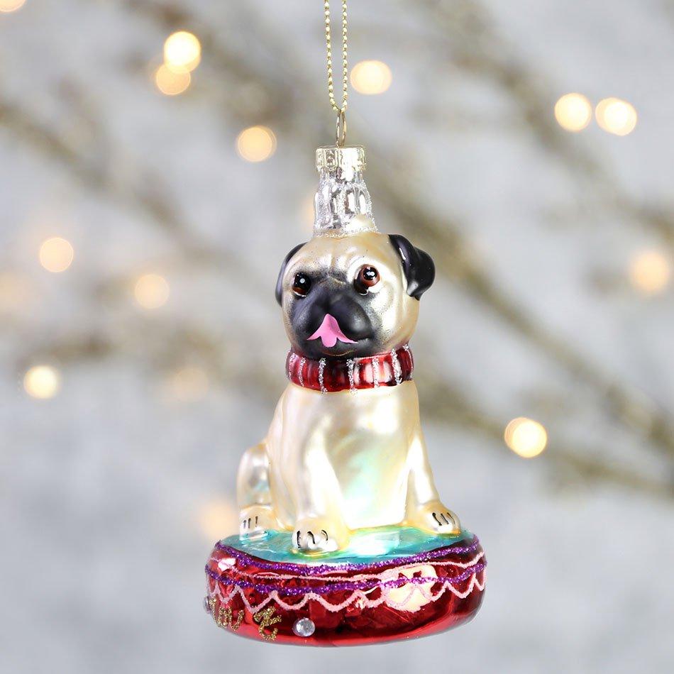 decoraciones originales de Navidad perro para arbol