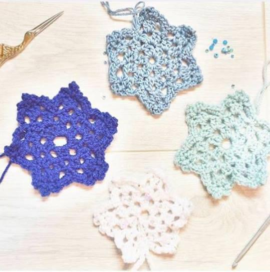 Copo de nieve o snowflake crochet