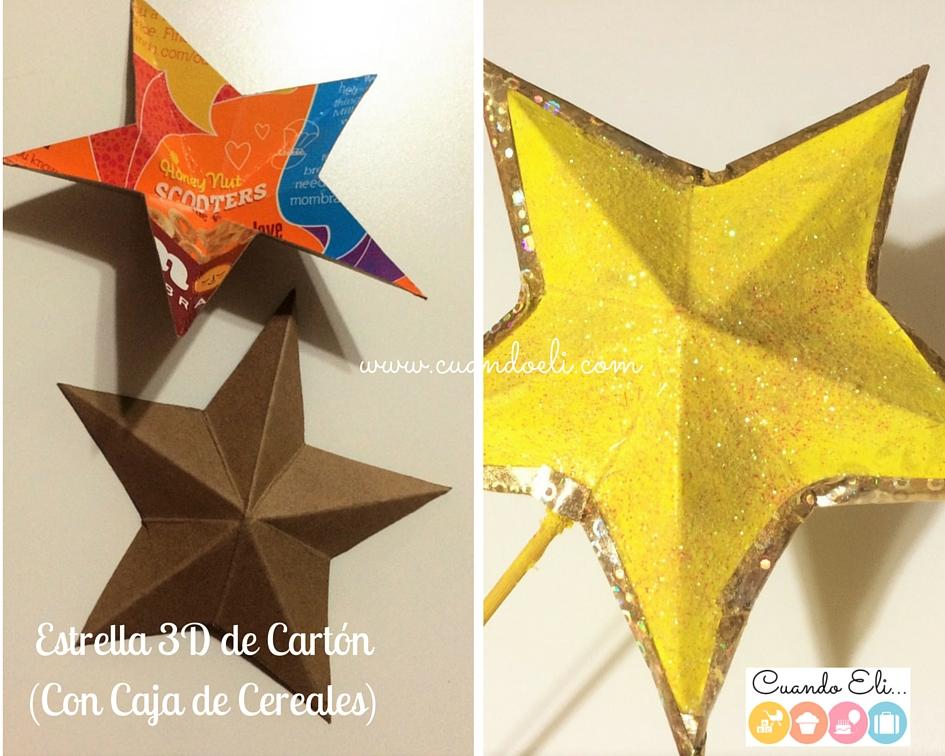 Estrella 3D de Cartón para Árbol de Navidad