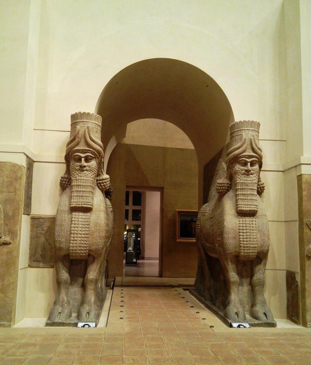 Toros alados androcéfalos del palacio de Sargón II