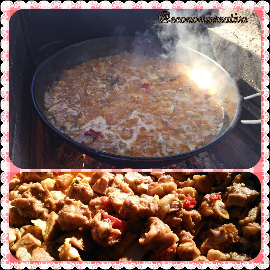 Caldereta de cordero para 25 en lumbre de leña