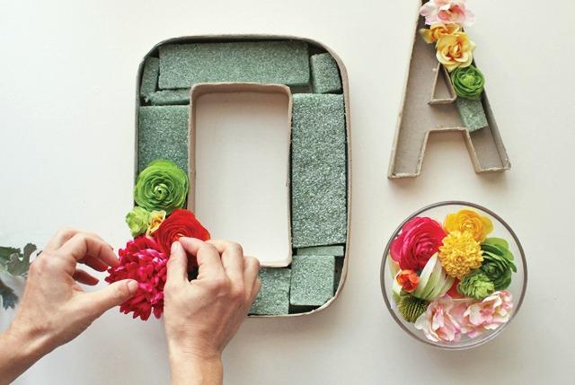 letra de flores bemydeco