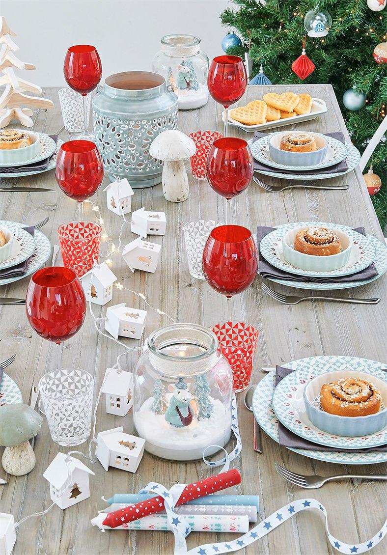 mesas decoradas para Navidad maisons mesa rustico chic