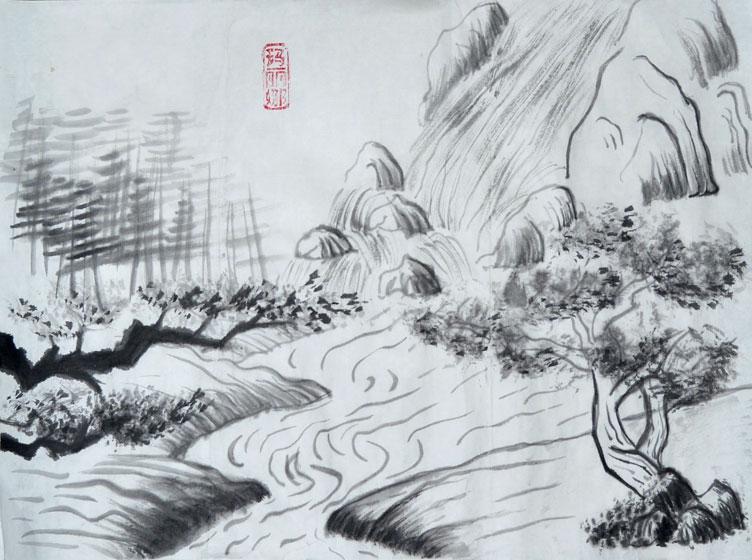 Pintura con tinta al estilo chino | Manualidades