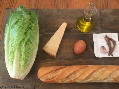 Ingredientes para la Ensalada César