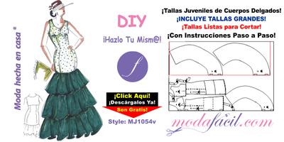Descarga gratis los patrones del Vestido de Fiesta Flamenca