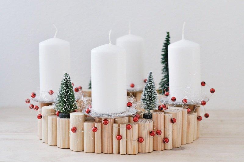 decoración con velas de Navidad dawanda portavelas apertura