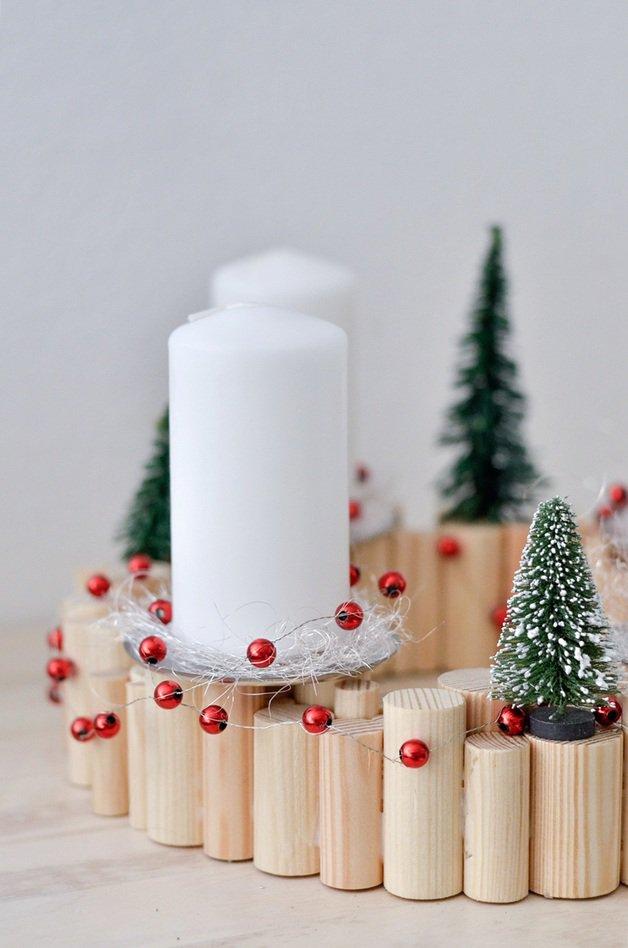 decoración con velas de Navidad dawanda portavelas detalle