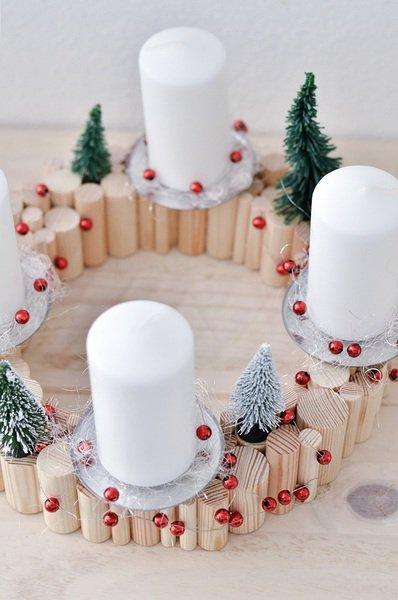 decoración con velas de Navidad dawanda portavelas cenital