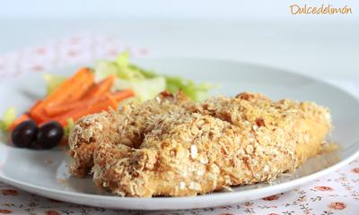 Pollo empanado al horno