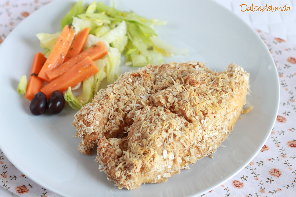 Pollo empanado al horno