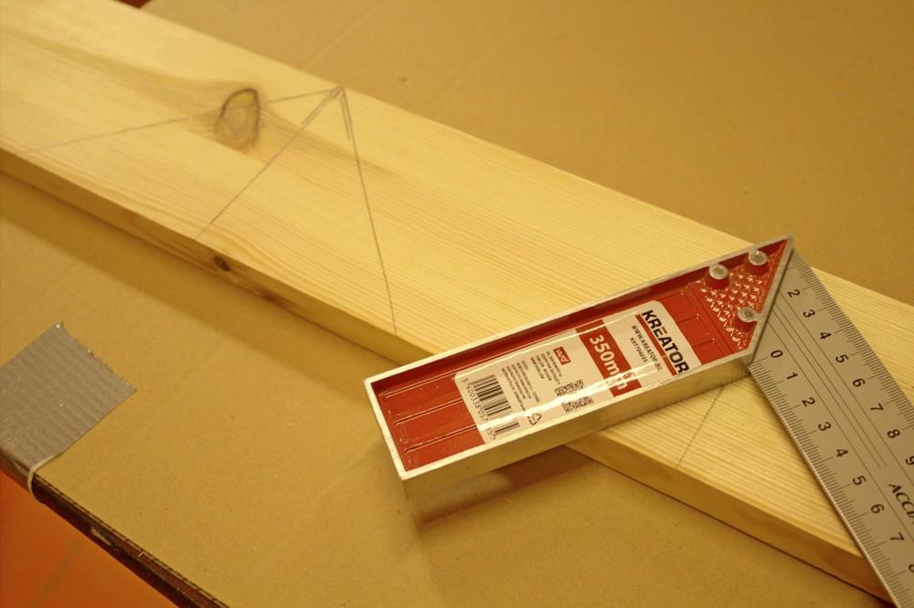 árbol de Navidad DIY - Marcar con lápiz y escuadra