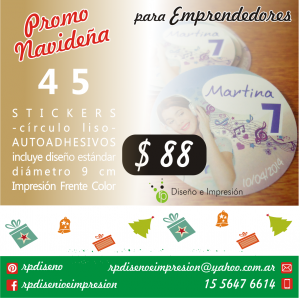 Promo Navidad Stickers circulo liso
