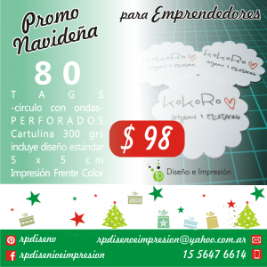 Promo Navidad tags circulo con ondas