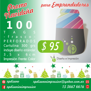 Promo Navidad tags frasco