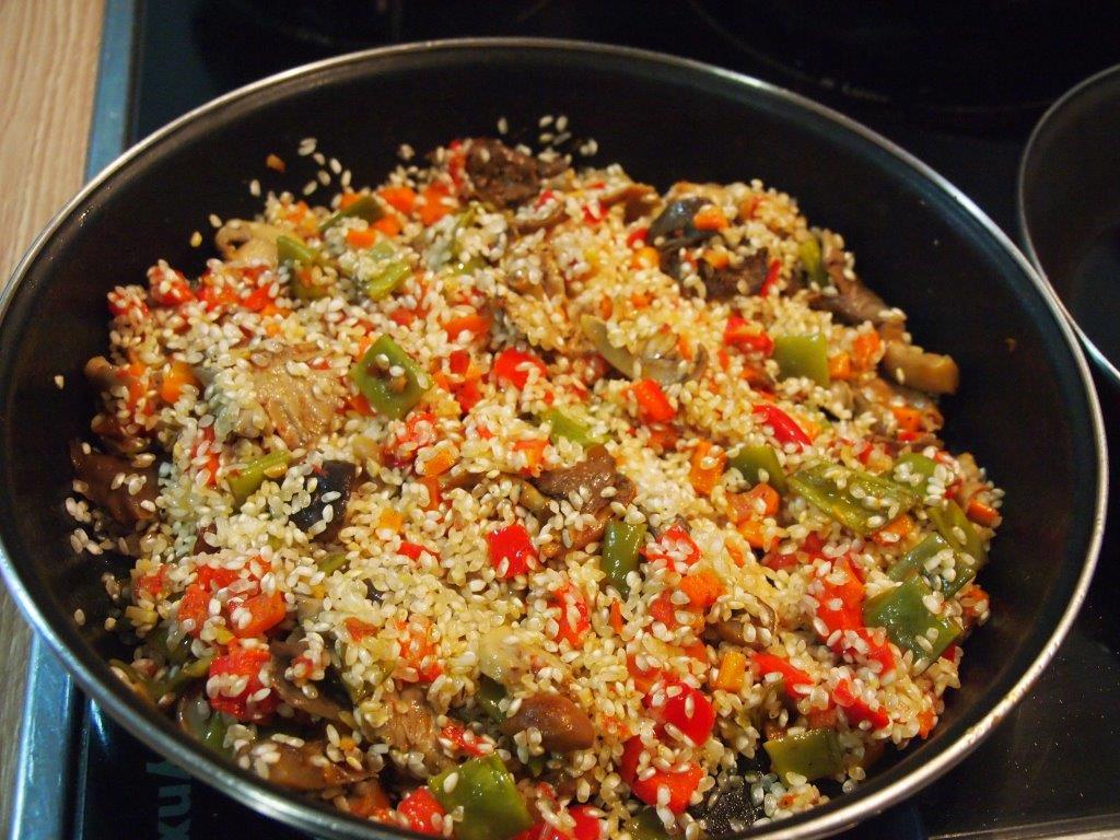 Arroz de verduras boletus
