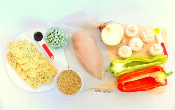 Noodles de verduras y pollo 2