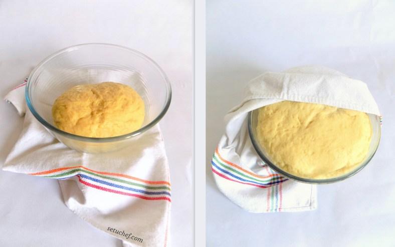Masa de empanada gallega antes y después