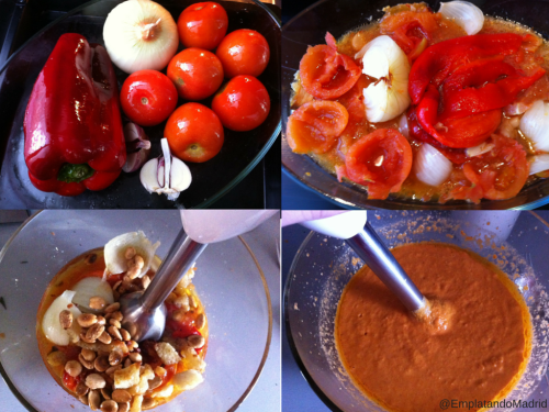 Preparando una salsa romescu picante