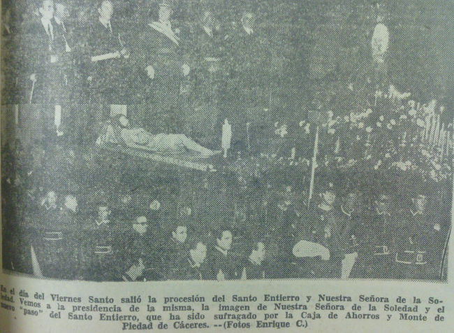 Cristo Yacente (Cáceres), 1967