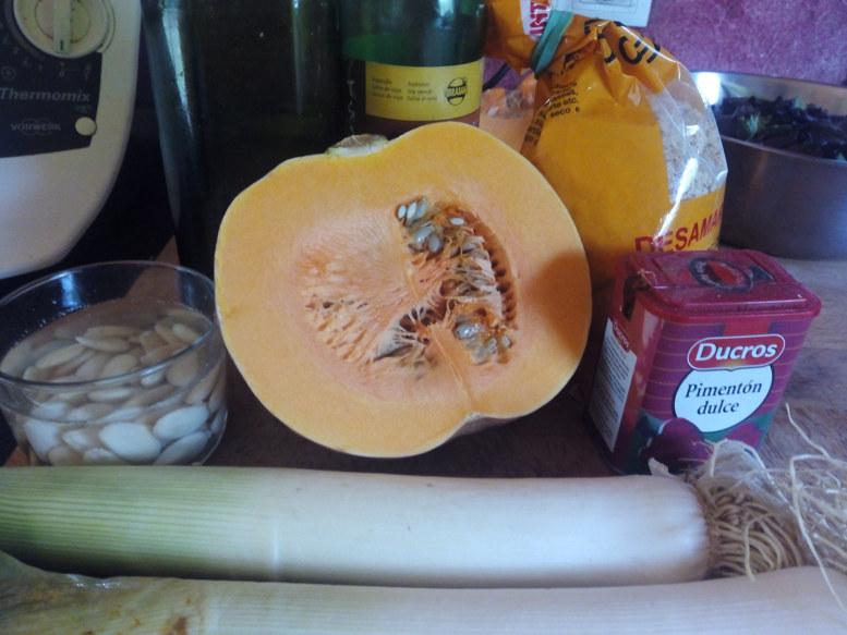 ingredientes pate de calabaza y puerro