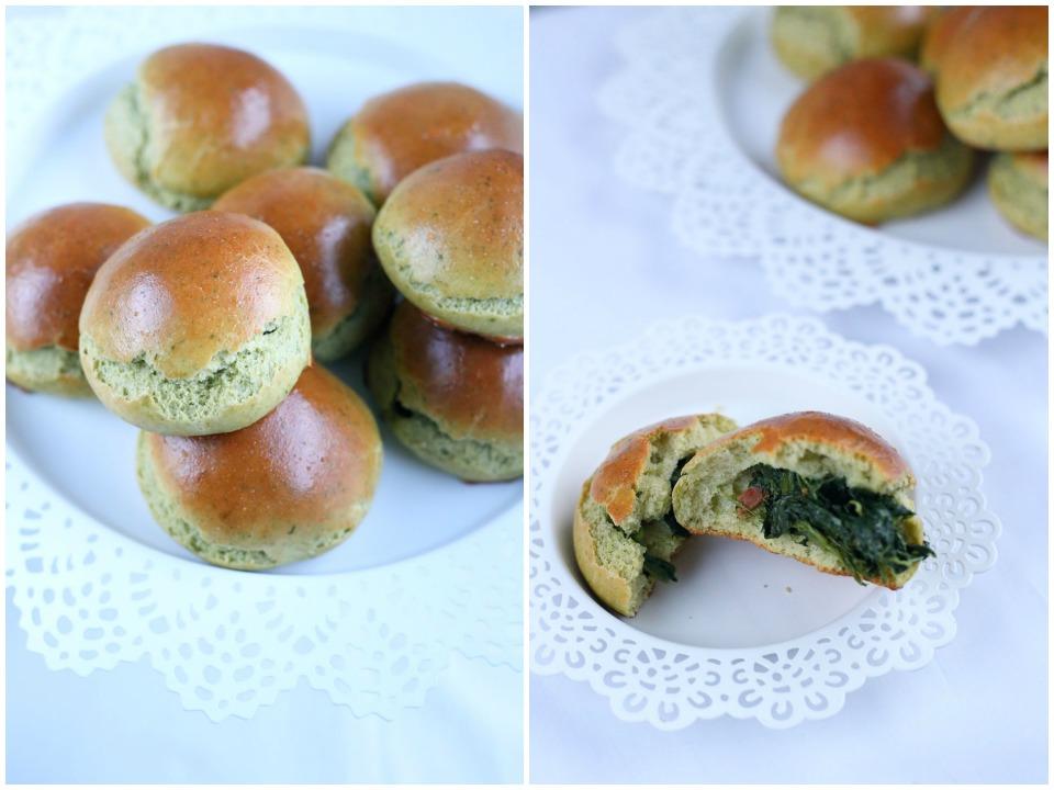 Bollos preñaos de espinacas y bacon