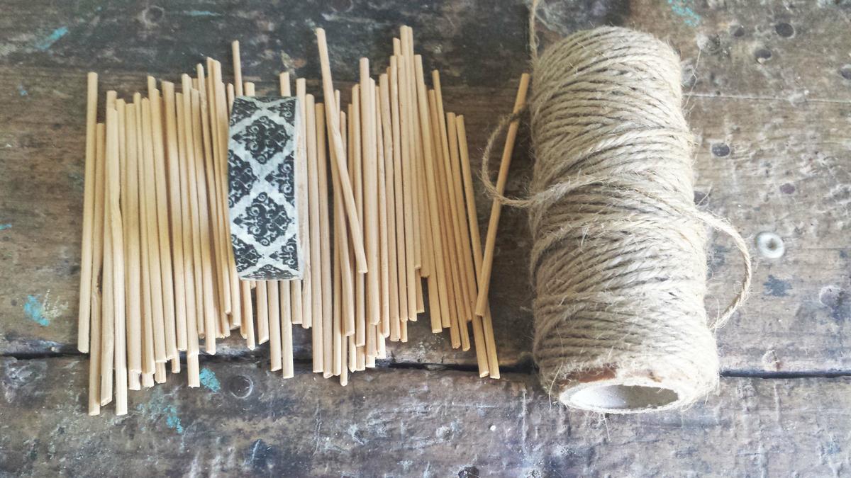 adornos de Navidad - Materiales Estrella de palillos y washi tape