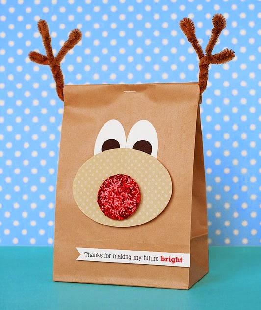 bolsita kraft en forma de reno