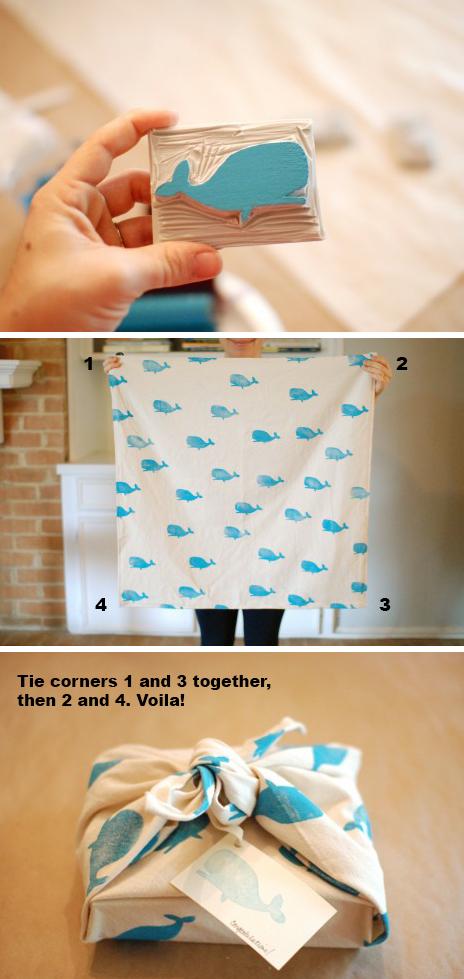 estampara telas para envolver regalos