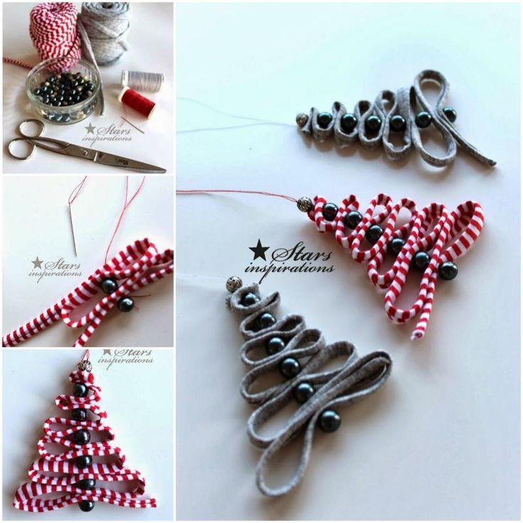 How to DIY Easy Ribbon Bead Christmas Tree Ornament | www.FabArtDIY.com: 