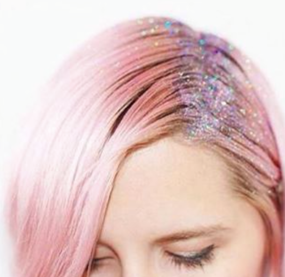 Purpurina glitter roots Raíces blancas Touchback