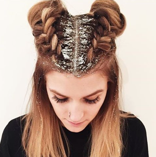 Purpurina glitter roots Raíces blancas Touchback