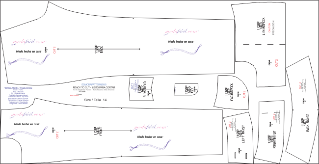 Imagen trazo de corte pantalon recto pretina con pedreria mj1120p