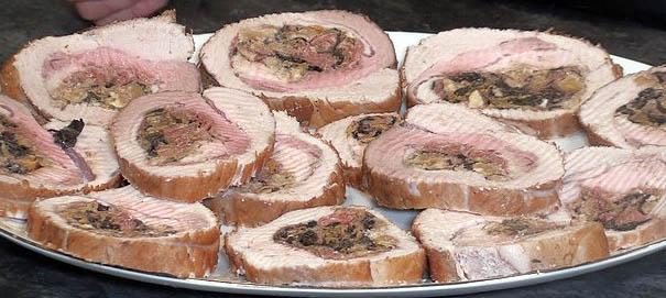 Lomo relleno de jamón y setas91