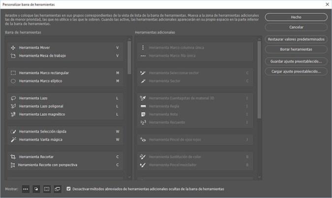 Adobe Photoshop 2015.1-configuración-herramientas