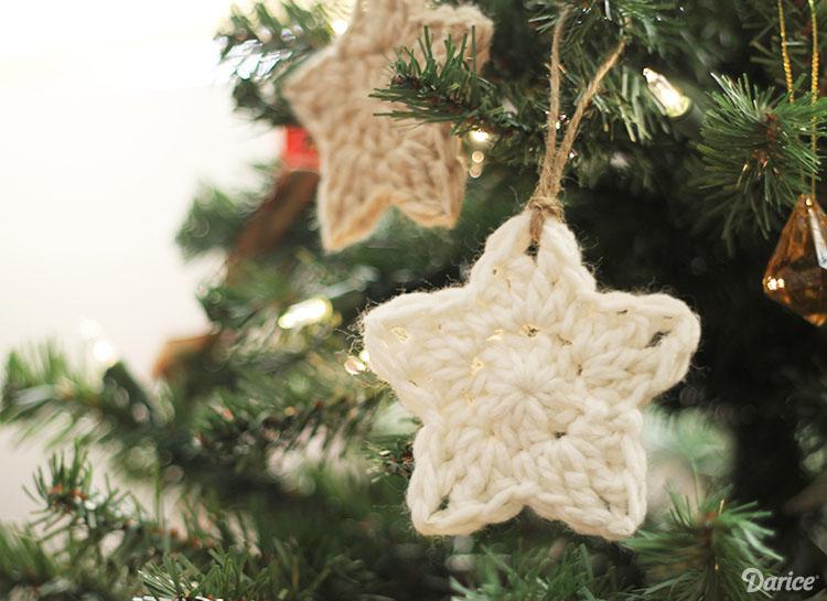 estrellas ganchillo para árbol de navidad