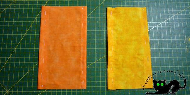 Hilvanamos los dos extremos de los bolsillos