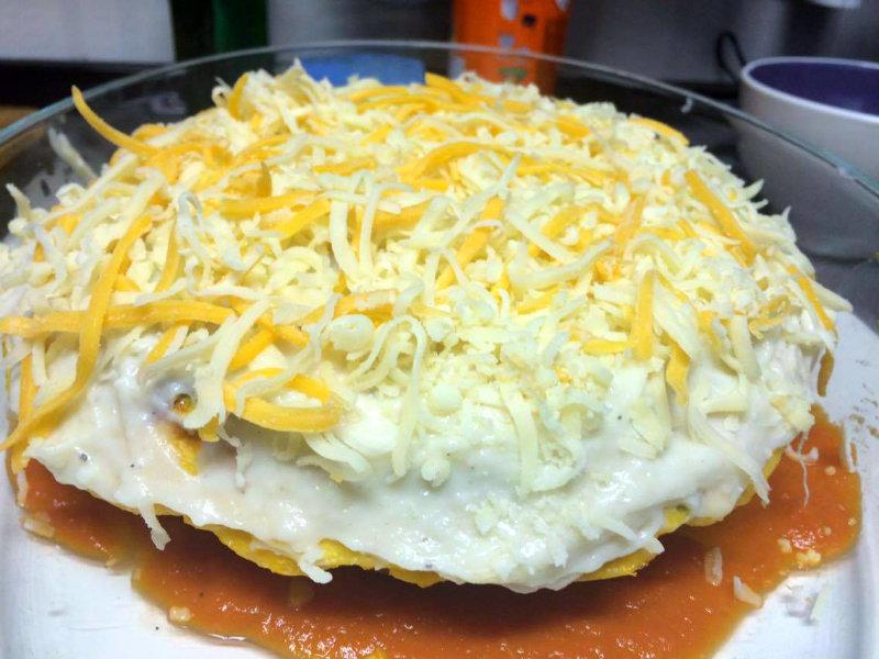 Tarta de tortillas montada