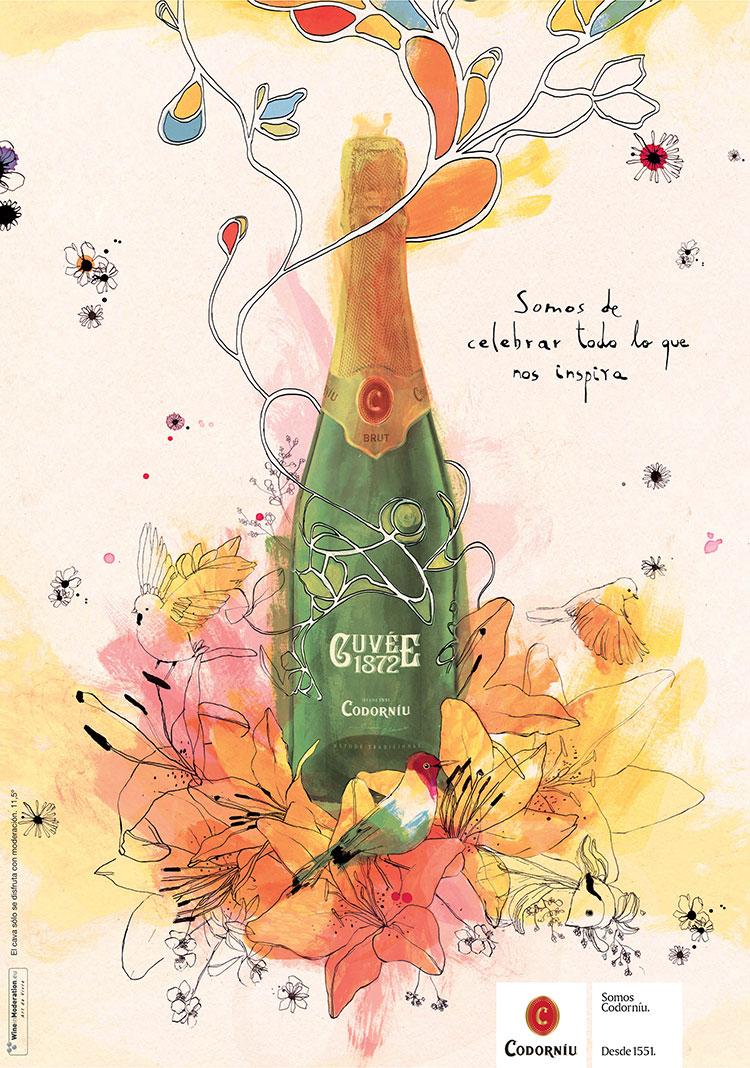 Homelifestyle-Codorníu-y-Conrad-Roset-Cuvee-cartel