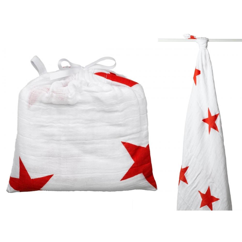 Muselina estrella roja