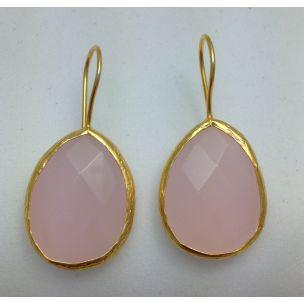 Pendientes piedra rosa Lineargent www.decharcoencharco.com