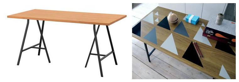 mesa con vinilo autoadhesivo para darle un toque escandinavo