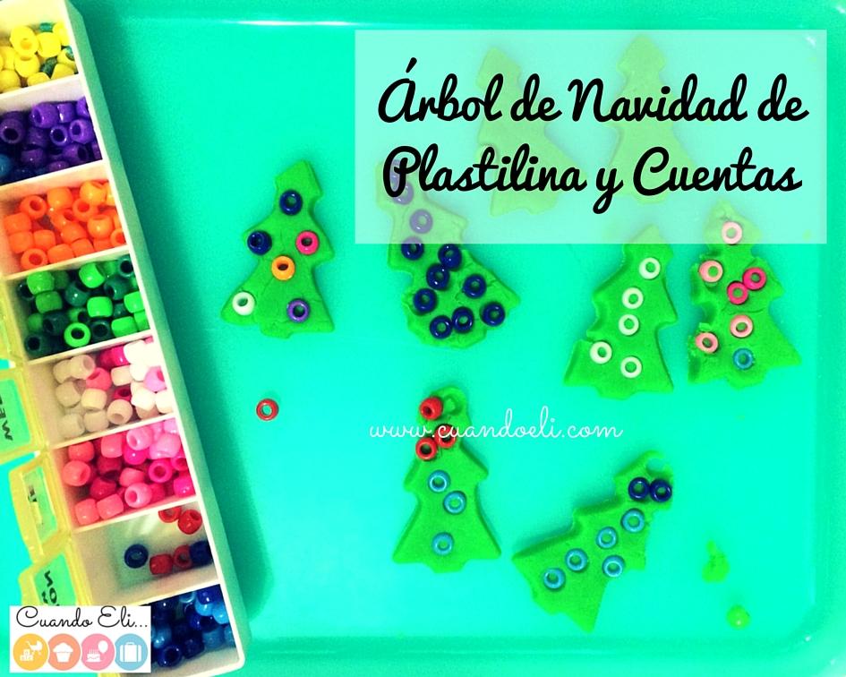Árbol de Navidad de Plastilina y Cuentas