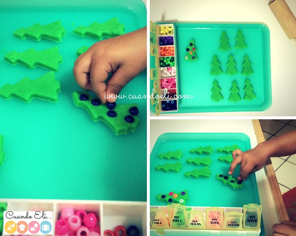 Árbol de Navidad de Plastilina y Cuentas